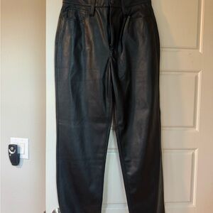 Madewell Black Leather Flare Pants